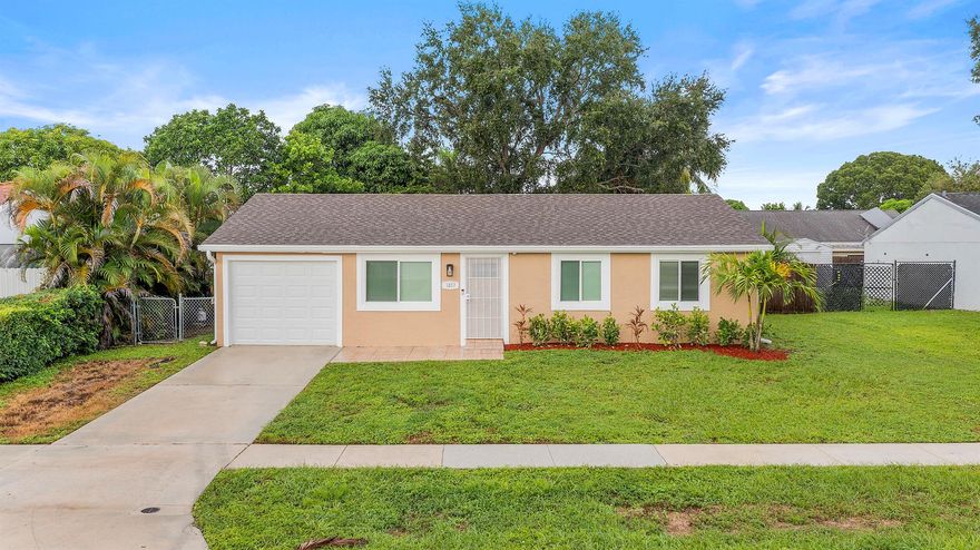 Welcome to this beautifully updated 3-Bedroom, 2-Bathroom POOL home with NO HOA! Features include an upgraded kitchen with GE stainless steel appliances, modern backsplash, and quartz countertops. The open layout is perfect for everyday living and entertaining, while the updated bathrooms and wood-look tile floor bring a fresh modern feel. Enjoy peace of mind with a NEW ROOF, NEW IMPACT WINDOWS, & NEW GARAGE DOOR. Step outside to your large fenced in yard complete with a sparkling pool & NEW POOL PUMP-ideal for family gatherings, pets, or simply relaxing in your own private oasis. Conveniently located near shopping, dining, and top schools, this home checks every box. Schedule a private tour today!