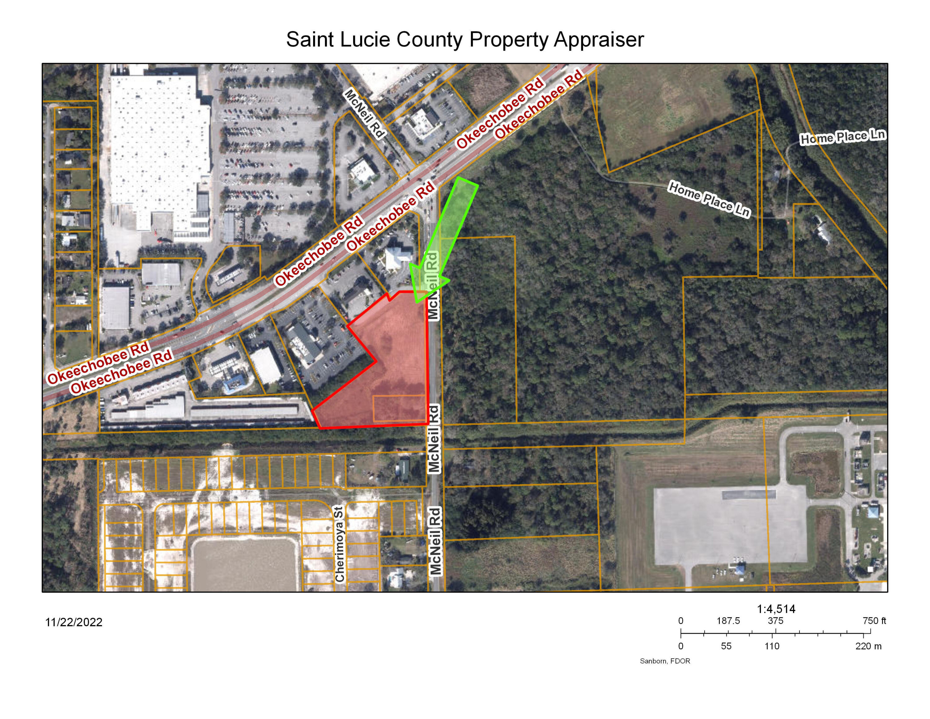 BANK OWNED. Prime Commercial Site. 3.3 acres with over 500 feet frontage on McNeil Rd.Located behind the South State Bank(SW corner of Okeechobee Rd. and McNeil Rd). 1 mile East of I-95 Okeechobee Rd. interchange.Rapidly Growing area. Ideal for a strip Center or many other commercial uses.Mostly cleared with city water and sewer available. Common drainage retention serves this property and 3 other adjacent properties.See copy of attached surveys in documents tab. These surveys show the common retention pond and drainage easements as well as an access easement on South side.Attached survey also shows calculation of buildable area...estimated to be 2 acres. Also attached is: utilities map, drainage easements, and legal description Consists of 2 parcels and 2 tax