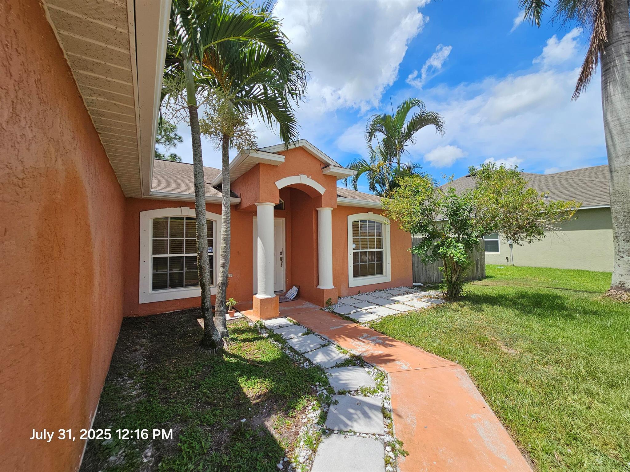 Enjoy this beautiful home conveniently located minutes from the Turnpike off Becker Road, shopping centers, schools, and the new hospital, Florida Coast Medical Center. The property features 4 bedrooms, 3 bathrooms, family room, nice kitchen with an island, and a large porch where you can relax. Rent includes landscaping & pest control. Don't miss this opportunity!!!!.