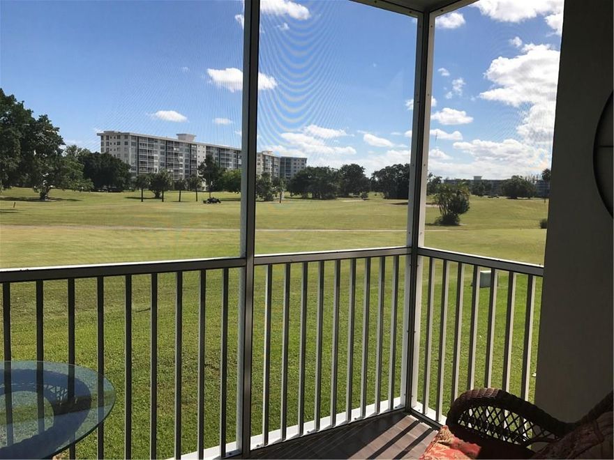 Spacious corner unit can be your dream home or winter getaway! Peaceful views of the golf course from your screened balcony. Three large bedrooms with lots of closet space! Absolutely terrific location convenient to pool/bbq area, golf course w/clubhouse, shopping, city of pompano recreation areas, Isle Casino entertainment & beaches. Also very close to I-95 and Florida turnpike.