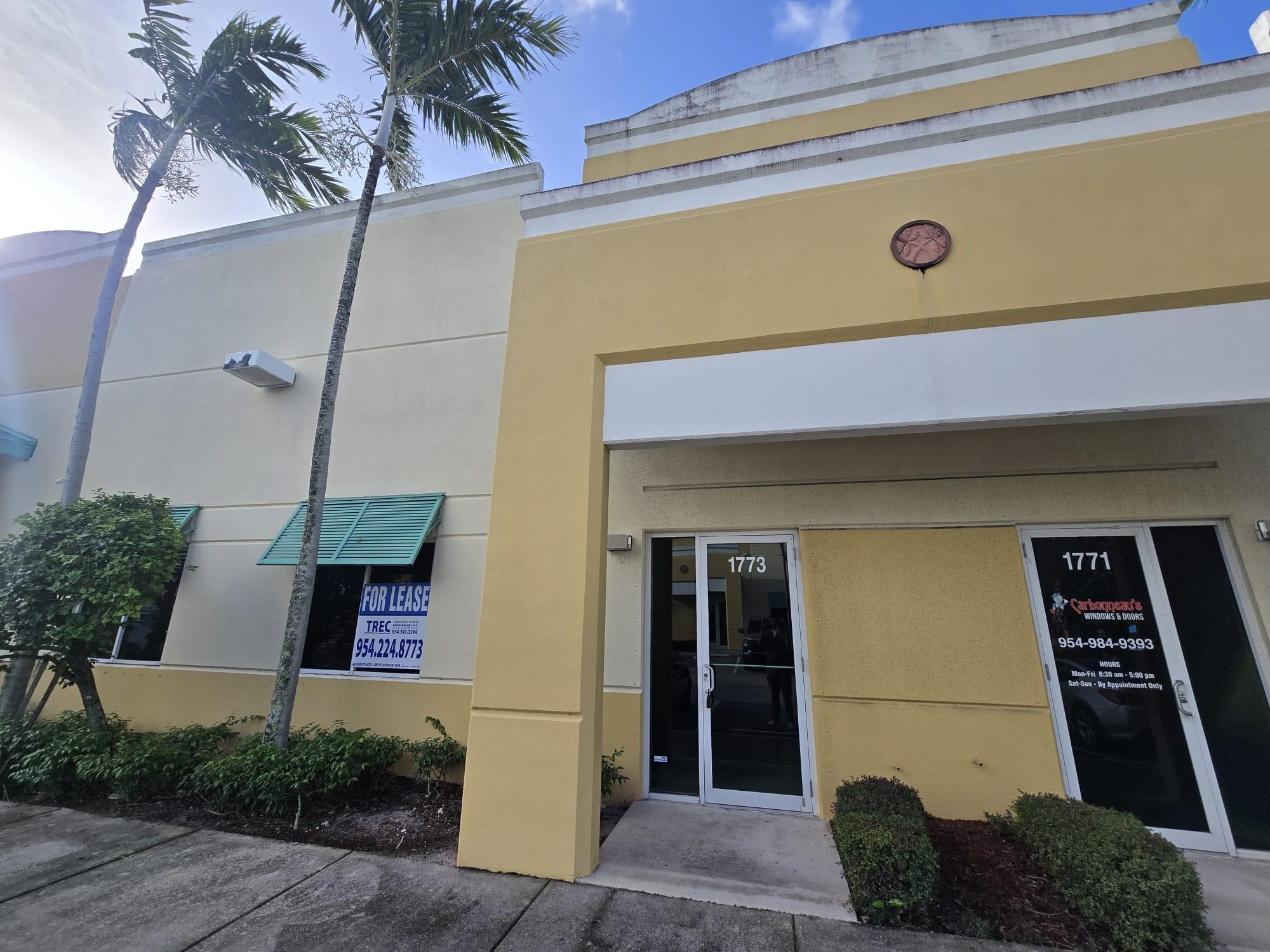 Spacious warehouse available for lease in Margate’s Banks Business Park! This unit measures 1642 +/- SQFT with approximate dimensions (63’7” L x 24’4”), ceiling height 18’ and 1 roll-up door measuring 12’W x 14’ H). Additional features include 100 AMPS and 240 volts. Unit has 2 assigned parking spaces. Zoning is M-1A (Industrial Park District) allowing for variety of business uses).