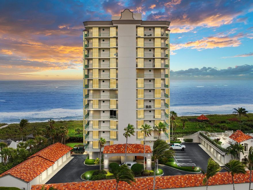 This exceptional oceanfront estate offers unparalleled privacy and panoramic views of the Atlantic Ocean and its pristine surroundings. With breathtaking water views from every room, you'll enjoy spectacular sunrises from the spacious oceanfront balcony and glowing sunsets from the wraparound north and west terraces. The serene beachfront setting invites peaceful moments -- from spotting baby sea turtles to hearing the gentle rhythm of the waves.Designed for both family living and elegant entertaining, this luxurious residence features impact-rated windows and doors, two private-entry elevators, and a private one-car garage. Enjoy resort-style amenities including a heated pool with elevated deck, gazebo with grill, billiard room, fitness center, and direct private beach access.