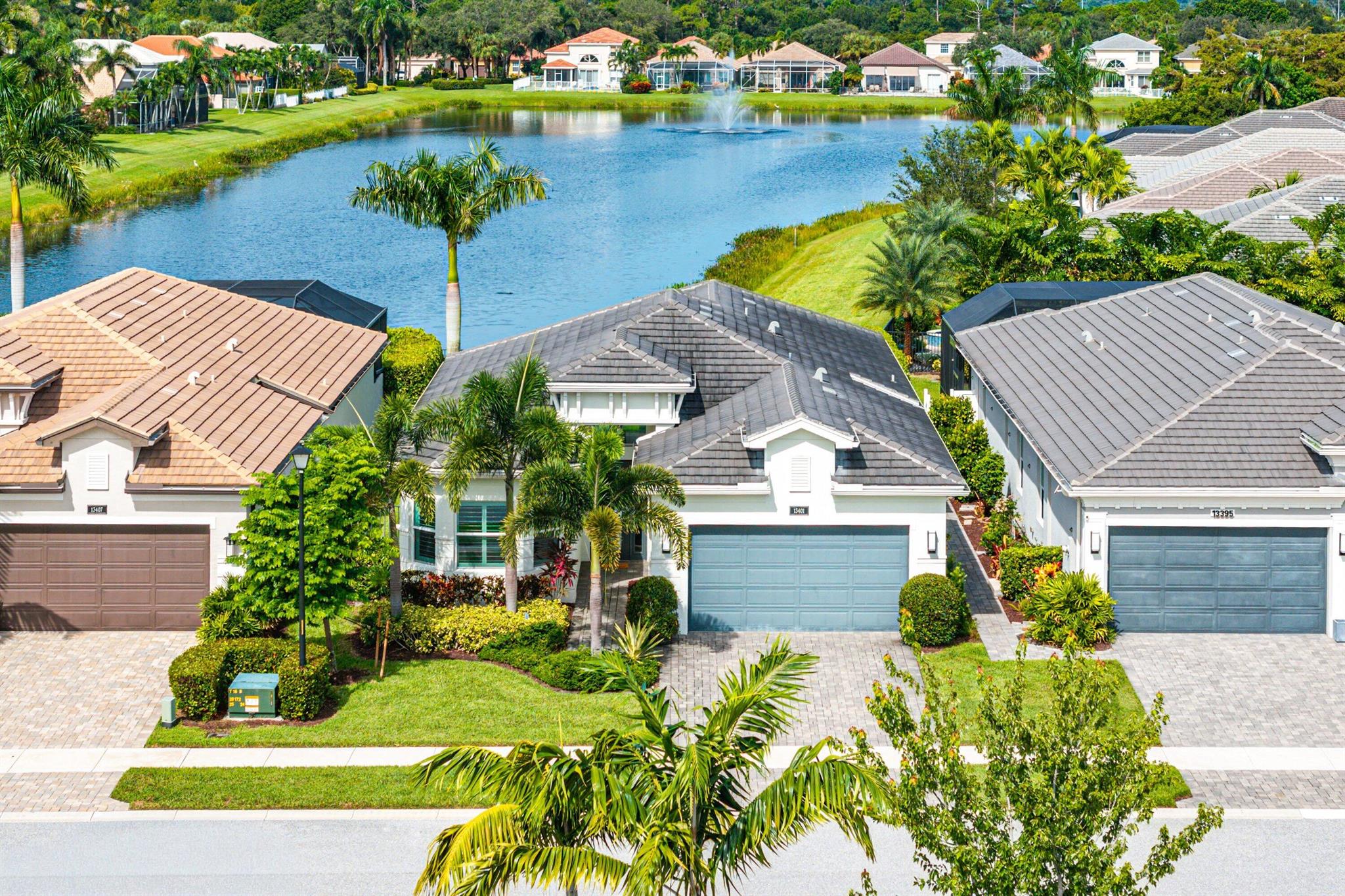 Enjoy resort-style living in this chic one story home with exquisite long lake views in Polo Trace! This 4-bedroom, 3-bathroom home, built in 2020, offers 2,313 sq ft of modern elegance. Beautiful contemporary finishes include polished porcelain tile and wood flooring throughout, plantation shutters, custom built-ins and an upgraded chef's kitchen. Outdoors, relax in a private oasis with a fenced yard and extended screened patio overlooking a serene lake. This home can come furnished or unfinished. Community amenities include ''The Palms'' restaurant, resort-style and lap pools, tennis, pickleball, bocce courts, playground, and a top-tier fitness center.