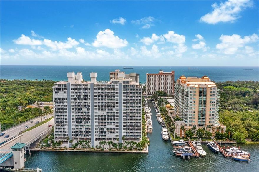 BEAUTIFUL-ALL IMPACT WINDOWS AND DOORS TO BE INSTALLED AND TOTALLY PAID FOR BY THE SELLERS-OPEN FLOOR PLAN UNIT--OVERLOOKING THE INTRACOASTAL AND A BOAT PARADE ALL DAY LONG. WELL MAINTAINED UNIT WITH OPEN FLOOR PLAN--NEW ELECTRICAL BOX--NEWER APPLIANCES AND WASHER/DRYER IN UNIT.  FEES INCLUDE SATELLITE TV, HIGH SPEED INERNET--HURRICANE SHUTTERS AND SEMI-PRIVATE ELEVATOR.  ENJOY A ROOF TOP POOL, SAUNA, EXERCISE ROOM, BEAUTIFUL ENTRANCE AND LOCATED WITHIN WALKING DISTANCE TO  THE BEACH, RESTAURANTS AND THE GALLERIA MALL!! ALSO ACROSS FROM BIRCH STATE PARK --GREAT FOR WALKS, BIKING AND A PICNIC!  THE TENANT IS THERE UNTIL NOVEMBER AND PAYS $2550 PER MONTH.