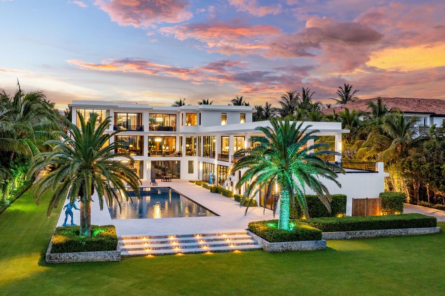 1660 South Ocean, an estate that captures the epitome of private resort living in South Florida, is a singular contemporary masterpiece in Manalapan's highly coveted Estate Section. This modern marvel boasts three stories, offers close to 20K square feet of living space, and is truly a best in class ocean-to-intracoastal compound on one of the deepest lots in the highly sought after Manalapan beachfront stretch. Just south of the Mar-A-Lago, this fully automated, turn-key seaside compound epitomizes the essence of modern coastal luxury: grand in scale, sculptural in form, and intimately connected to its stunning lush ocean to intracoastal setting. Sitting on a majestic 2+ acres and 165 feet of water frontage, this stunning modern residence was sourced from the finest materials. The soaring walls frame the sweeping seaside and intracoastal views, providing a truly seamless flow between indoor and outdoor living. An expansive resort-style pool and spa and a large covered loggia with summer kitchen form the heart of the home's outdoor experience, all perfectly set against the tranquility and magical sunsets of the intracoastal.

A rare architectural highlight, the property includes its own private underground tunnel leading to a dedicated beachfront cabanaoffering privacy, convenience, and a truly unique connection to the Atlantic shoreline. Additional features include a 240 bottle wine cellar, full wellness wing with massage and gym on the lower level, as well as guest apartment, a 8-car garage and ample motor court, state-of-the-art home automation with full Crestron system, and meticulously crafted furnishings from Mark Michael Interiors.
The home also boasts a private concrete dock with a boat lift and easy access to the ocean just minutes away.

With exceptional design pedigree, world-class amenities, and commanding water frontage on both the Ocean and Intracoastal, 1660 S. Ocean Boulevard stands as an extraordinary estatea modern sanctuary of sophistication with an all star team attached to the residence, including construction by RWB, architecture by the Benedict Bullock Group, and interiors by Marc-Michaels.

DISCLAIMER: Information published or otherwise provided by the listing company and its representatives including but not limited to prices, measurements, square footages, lot sizes, calculations, statistics, and videos are deemed reliable but are not guaranteed and are subject to errors, omissions or changes without notice. All such information should be independently verified by any prospective purchaser or seller. Parties should perform their own due diligence to verify such information prior to a sale or listing. Listing company expressly disclaims any warranty or representation regarding such information. Prices published are either list price, sold price, and/or last asking price. The listing company participates in the Multiple Listing Service and IDX. The properties published as listed and sold are not necessarily exclusive to listing company and may be listed or have sold with other members of the Multiple Listing Service. Transactions where listing company represented both buyers and sellers are calculated as two sales. "No payments made until title passes" Some affiliations may not be applicable to certain geographic areas. If your property is currently listed with another broker, please disregard any solicitation for services. Information published or otherwise provided by seller, listing company or its representatives is deemed reliable but are not guaranteed and subject to errors, omissions, or changes without notice. Copyright 2026 by the listing company. All Rights Reserved.