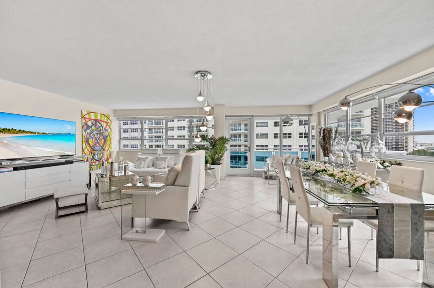 Experience coastal living in this spacious 2-bedroom, 2-bath residence on prestigious Galt Ocean Mile in Fort Lauderdale. Just steps from the beach, this beautifully maintained condo offers over 1,700 square feet with impact windows and a private balcony featuring stunning city and sunset views. The split-bedroom floor plan includes expansive living and dining areas, abundant storage, and a large primary suite with walk-in closet and ensuite bath. Enjoy resort-style amenities including direct beach access, oceanfront pool, fitness center, community room, and 24-hour security. Ideally located near waterfront dining, shopping, and entertainment, this residence offers the best of the South Florida lifestyle.