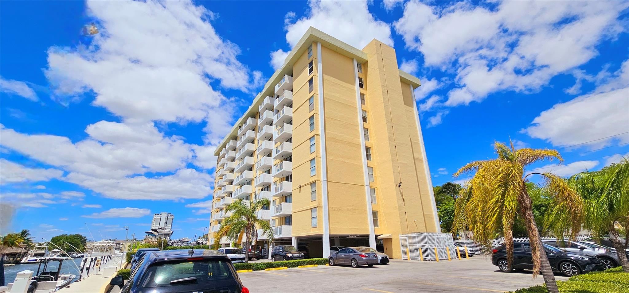 Waterfront living in North Miami in this well cared for building .The view is exceptional from your bedroom or living room windows. Watch the boats cruise by from your patio or while floating in the waterfront pool downstairs. Laminate floors throughout. Huge walk in closet in the owners suite. All stainless appliances. Secure entrance and gated parking. Gorgeous natural light pours in. Laundry rooms on alternate floors. Mailboxes are secured in the lobby. Elevator (2) access and trash chutes on every floor. FIU is a 3 miles north as are many restaurants, shopping at the Aventura Mall & you can access all transportation within feet of your door. Oleta River State Park is 3.5 miles away. A small grocery stop is across the street and a marina next door for possible boat rentals.