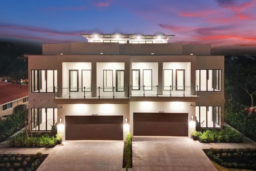 One of only two newly constructed coastal villas in Lauderdale-by-the-Sea, designed for a luxury, low-maintenance lifestyle just steps from the beach, dining, and shops. The home features a private resort-style backyard with pool, spa, summer kitchen, and fireplace, along with a rooftop terrace designed for entertaining. Open-concept layout with ground-floor bedroom and well-balanced second floor including a loft and a primary suite.  An Optional boat dock can be included in the purchase.