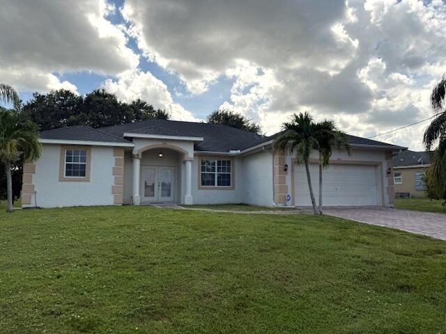 Large 3 bedroom and 2 bath home with covered back patio overlooking large backyard. Water and Electric included in rent. Open floorplan with separate dining and upgraded kitchen with granite countertops. Large primary bedroom with a spa like primary bathroom which includes dual sinks and separate shower with soaking tub.