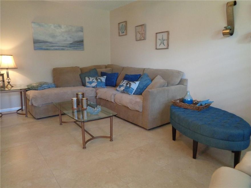 WATERFRONT, 1ST FLOOR, 2/1.5 with lovely water views in tranquil, quiet Tilford area.  Modern furniture, tiled throughout, beautifully renovated bathrooms, primary bathroom has stall shower.  King bed in primary bedroom and 2 queen beds in guest room. Flat screen tv, hurricane shutters and back door to peaceful water view.  NO SMOKING, NO PETS and no access to walk-in closet. Landlord prefers 5-6 months minimum.  No 3 month rentals at this time.