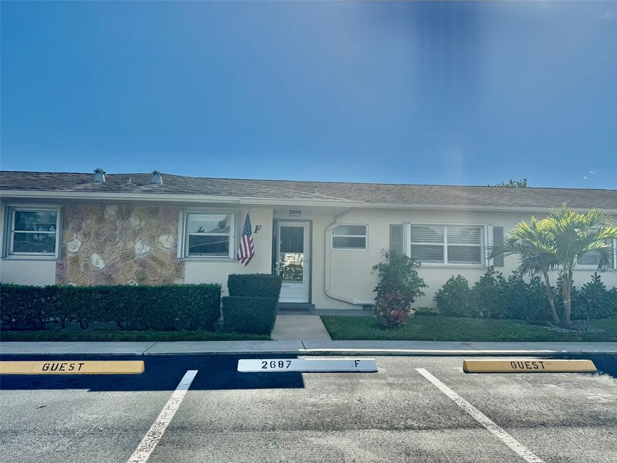 Meticulously Renovated Light and Bright Villa is MOVE IN READY. Beautiful new porcelain tile floors throughout with completely redone kitchen and bathrooms, brand new HVAC unit (with all new ventilation ducts and vents) & Hot Water tank and plenty of storage closets!  As a bonus, there is an enclosed patio with even more storage. This Active Adult Community is well maintained and offers an abundance of amenities. Close to shopping, recreation, medical facilities and restaurants. Seasonal Rental also available for $3,300 mo