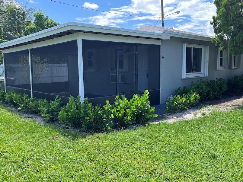 Ground Floor One Bedroom, One Bath UNFURNISHED apartmernt near Lake Worth Rd and Military Trail. LARGE SCREENED PORCH.Owner pays for trash and water, tenant pays for electric, cable/internet. EASY MOVE-IN. Sorry no pets. two people maximum, no smoking.