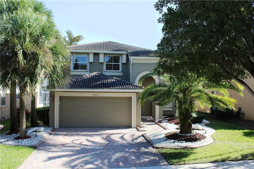 This is a Move in ready home located at Riviera isles. Beautiful home with stunning pool area, has an open floor plan with Granite Counters, walk-in pantry, island and bay window. Big living area with Family room and breakfast area; crown moldings; new washer, dryer & A/C unit; retractable awning; accordion hurricane shutters, fenced, lighting in landscape. 24 hrs guard gated community with clubhouse; gym, great pool, tennis courts & playgrounds. Close to Miami and Fort Lauderdale.
