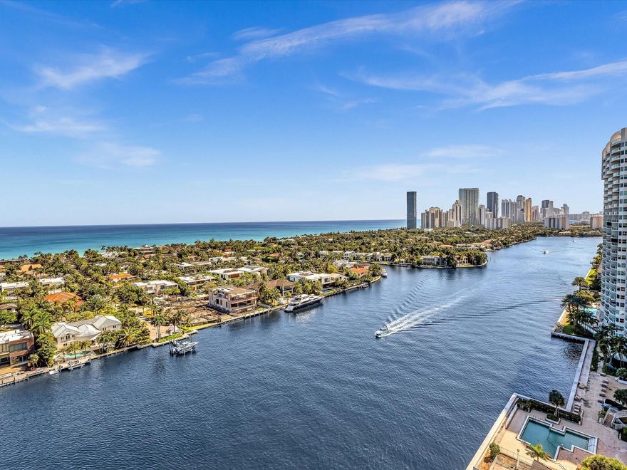 Welcome to the golden jewel of Aventura. Aventura Waterview is located just a few minutes from Aventura Mall, and directly off of the Don Soffer exercise trail. This corner 2 bed 2 bath unit is completely remodeled, furnished no expense spared, and boasts incredible 180 degree water views from it's oversized balcony - enjoy unobstructed views of the ocean and intracoastal - overlooking the town of Golden Beach. Located on the 21st floor, just 2 stories below the penthouse. Walking distance to Aventura Mall, golf, and places of worship. Just a few minute drive to beaches, and other attractions. Unit is turnkey, ready for immediate occupancy.