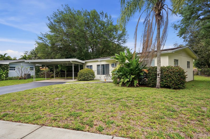 Welcome to Plantation Gardens! This unique home offers a blank canvas to create the home of your dreams. With a little TLC, this 3-bedroom, 2-bathroom home with a carport is full of potential and ready for its next owner this Spring. Featuring a split floor plan, a spacious yard, and no HOA, this property provides both flexibility and opportunity. The primary bedroom includes a walk-in closet and an updated bathroom, while the attached laundry room adds everyday convenience. Ideally located near Plantation parks, great restaurants, shopping, and with easy access to I-595 and I-95, this home is perfectly situated for both comfort and convenience. Don't miss your chance to make this home your own!