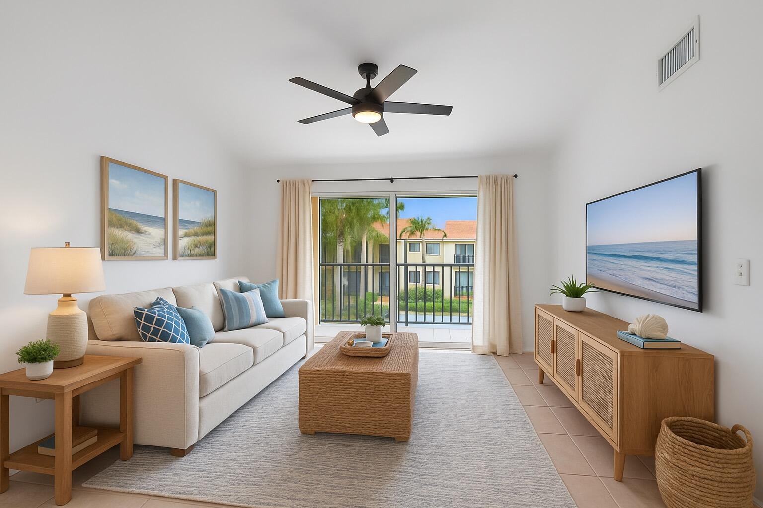 This is a charming two bedroom two bath condo unit 305 located in the peaceful gated Yacht Club community in Hypoluxo Florida. This spacious unit features an open concept living in dining area a fully equipped kitchen a private balcony for perfect for enjoying the Florida breeze. The bedrooms are comfortable with plenty of closet space accompanied with its own bathroom. Enjoy resort style amenities including pool hot tub fitness center and access to the Intracoastal Waterway. with convenient proximity to beaches dining shopping and medical facilities this condo offers the perfect blend of comfort and convenience for traveling professionals or anyone looking for a relaxing retreat.