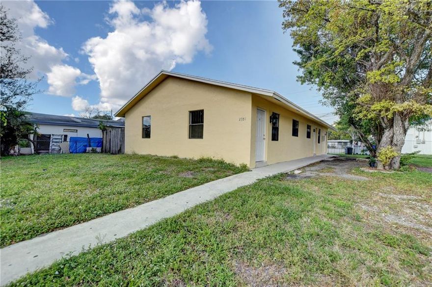 Beautifully updated two units home with a storage and laundry room. Live in one or rent the other unit or rent out both the units in this great rental market.  There is no HOA.  Vacant lot next door 2341 is also for sale MLS #  F10314323  . Buy both for an option to build an another duplex. Nice long term passive income flow for years to come. Updated bathrooms and kitchens. Newer ac units. New paint. Tiled through out. Four parking spots on the front. Fenced backyard. Legal duplex 3/1 unit B and 2/1 unit A. Large store room with coin laundry. Nice central location Newly painted inside and out. Close to most places. Make this into your home or investment home.
