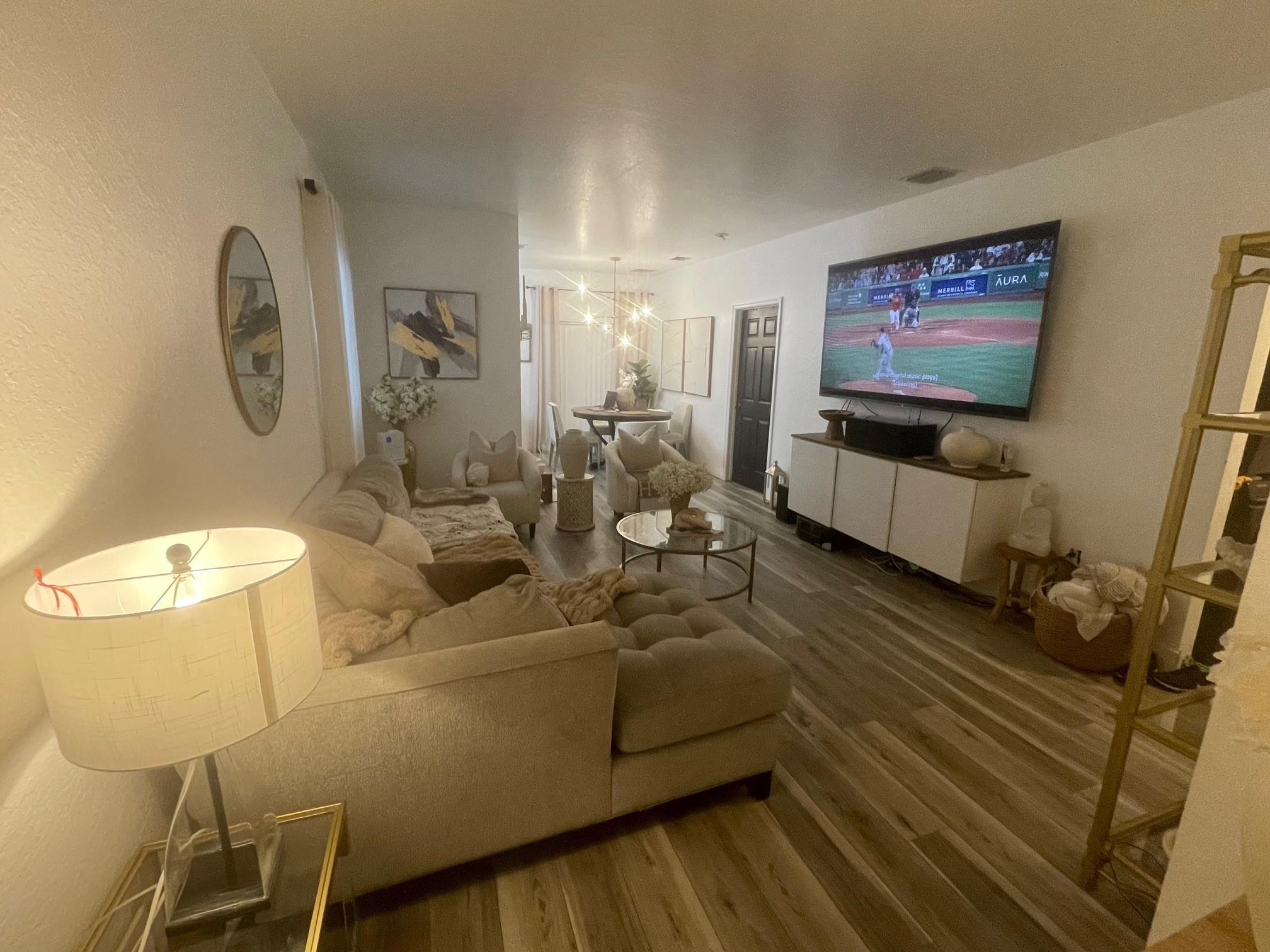 Beautiful 1st floor corner unit in gated community of Caribbean Isles! Spacious floor plan, vinyl flooring throughout and upgraded lighting make this a cozy home. Large private fenced in back patio, perfect for BBQing! Washer and dryer. As a resident, you are able to use the first class amenities of the Isles of Oasis: Olympic size pool, hot tub, newly remodeled gym with sauna!