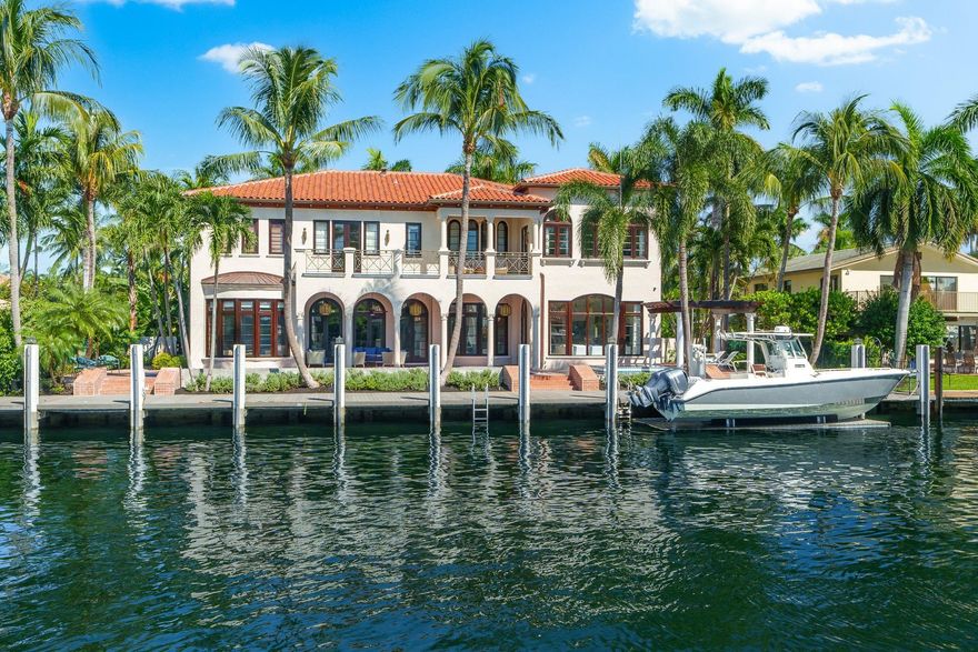 Completely renovated waterfront estate down to the finest of details yielding a depth of design that is sophisticated yet contemporary. Located in exclusive Harbor Beach, this 6 bd, 7 ½ ba estate w/8,531 sq ft of living area, w/112 ft of deep water & only minutes to the Ocean. Every element of intricate detail shows sophistication & elegance w/hand painted tiles, bleached Walnut flooring, designer furnishings, elegant hand-crafted lighting, elevator, media room, new lap pool & spa, gourmet kitchen w/top-of-the-line appliances, double islands & water view. The elegant master suite features a sitting room, custom walk-in closets, spa-like bathroom w/custom copper soaking tub & private balcony. A testament to exceptional design & unmatched elegance that will exceed your highest expectations.