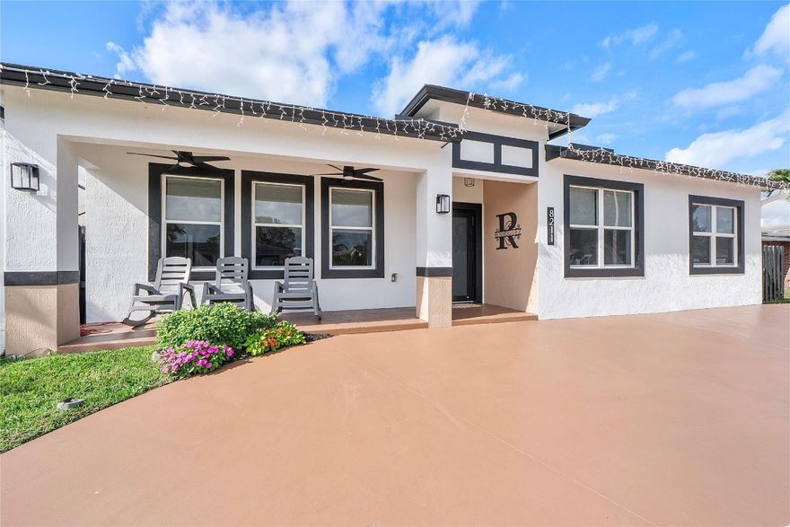 NEWER HOME BUILT IN 2019! This Completely Upgraded, Super Clean Home has Alot of Features to Enjoy! Gorgeous Open Floor Plan, Tile Throughout, Beautiful Stainless Steel Appliances, Hurricane Impact Windows and Doors, TWO Primary Bedrooms with Walk In Closets and Their Own Bathrooms Attached, Triple Split Floor Plan, Separate Laundry Room with Newer Washer and Dryer, Large Side Patio for Entertaining and/or Relaxing, Fenced in Back Yard, Oversized Circular Driveway, Huge Shed in Back for Extra Storage and More. The AC is 2019, Roof 2019, Water Heater 2022, Brand New Fridge, Newer Induction Oven Range, and a Wine Cooler. Community Pool, Play Ground and a Clubhouse ! HOA is $150 PER YEAR. This Home is a MUST SEE!!!