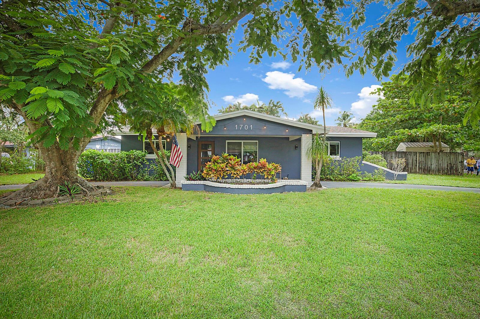 This beautiful home has been renovated throughout including new hurricane windows, roof, kitchen and baths, AC, en-suite primary bedroom, …\everything in the last 2 years. Situated on a large corner lot, the fenced in property provides privacy and a great patio, bbq, and yard for the kids and puppy to play. Just a block from Edgewood Passive Park and a few blocks to the fabulous Snyder Park, the quiet neighborhood provides peace and quiet in the secluded enclave of Edgewood. With fast and easy access to all highways, 3 minutes to the airport, 5 minutes to the Performing Arts center, 10 minutes to the beach and 10 minutes to Las Olas, the location is ideal for exploring the many aspects of Fort Lauderdale. Fully furnished and equipped with everything, this turn key home has it all!