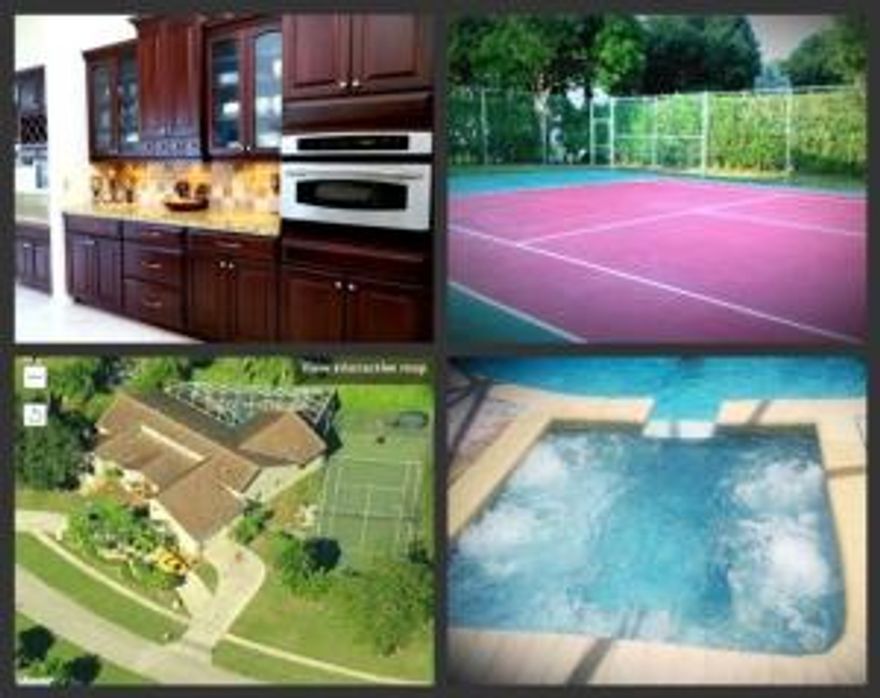 Accepting contracts now for Season, Private showings by appt only. Occupied, Books every season! Amazing Turn Key, Furnished Tuscan Estate can be your mini-resort! Luxurious & so much Fun w/Private Tennis Court, Picnic & Basketball area, Heated XL Pool 10' Deep! + Jetted Hot Spa under Huge Screened Patio w/fire pit & BBQ! This 5 Bedrm Home has Split-Plan, 2 Master Bedrms, 2 Patios & Huge Fenced-in yard for family & dogs to play! Beautiful Decor & Furniture, New Gorgeous Open Concept Gourmet Kitchen leads to Lg Family Rm. New Master Bath Suite w/Jacuzzi+ Rain Shower. All bedrms w/HDTVs, HBO/SHO, Wi-Fi, Home has Dual AC units, Ceiling Fans in every Rm, Eat-in Kitchen, Kitchen loaded w/high-end appliances & housewares. Expensive linens, plush towels, luxury bedding. Has Huge Living, Dining,