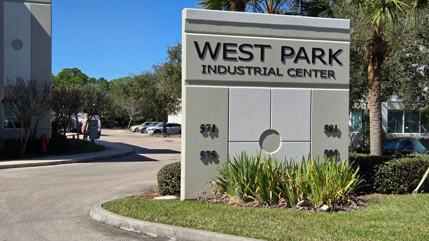 Located in **West Park Industrial Center**, this 1,750 SF warehouse condo (including loft) offers an efficient layout ideal for a variety of business uses. The space includes **150 SF of air-conditioned office space** with reception area and private restroom, plus a warehouse bay featuring **23-foot clear height** for optimal storage or operations. Additional features include a **250 SF concrete mezzanine level** for added workspace or storage and a convenient **rear walkthrough door**. Situated in **St. Lucie West** with **quick access to I-95**, providing outstanding convenience for distribution, service, or light industrial users.
