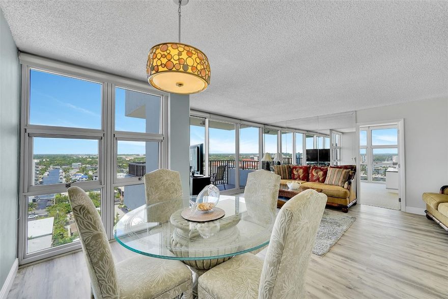 Completely renovated, corner unit with floor to ceiling hurricane-impact windows and and stunning ocean and Intracoastal views. Features include an open kitchen with quartz counters, stainless steel appliances, two beautifully redone bathrooms, large walk-in closets, and split-bedroom layout. Enjoy resort-style amenities: 24/7 concierge, security, garage parking, fitness center, tennis, pickleball, bocce, BBQ area, game room, and extra storage. Prime location—just a short walk to the Pompano Beach pier, shops, and dining.  Amazing views!!!!