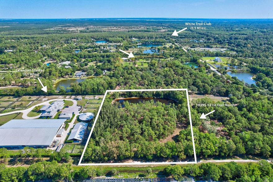 Located in one of the most desirable sections of Jupiter Farms, this park-like, well-maintained 5.18-acre property offers an exceptional opportunity to build your dream compound in a setting known for its larger, more private homesteads. The high and dry grounds are regularly bush-hogged and feature a scenic pond that adds both character and useful water retention.
Next to a luxury equestrian facility and just down the road from a European-style nursery garden with a boutique shop and café, the location blends rural living with refined surroundings.
Site design plans, architectural floor plan, and elevation drawings are available to expedite your build. The property is fully fenced with cleared underbrush and FPL underground utilities ready for hookup. The driveway can be paved from 131st, or there's an easement along the eastern neighbor for an additional access point.
Whether you envision a custom estate, equestrian retreat, or peaceful country getaway, this rare North Farms location sets the stage for something truly special.
Jupiter Farms is one of Palm Beach County's most sought-after rural communities - prized for its open spaces, laid-back lifestyle, and strong sense of community - all just a short drive to the area's finest beaches and waterways. The horse-friendly zoning (Agricultural Residential) allows farm animals, chickens, and the freedom to enjoy the land as you wishbuild a luxury garage, add stables and paddocks, or simply take in the extra space. Nearby Jupiter Farms Park offers equestrian facilities, sports fields, fishing ponds, and more, while A-rated schools, shopping, dining, and I-95 are all within easy reach.