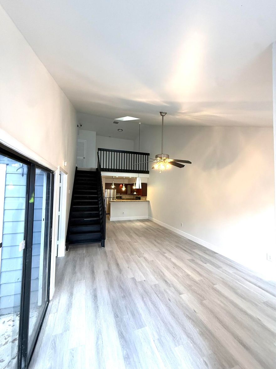 Beautiful 2beds, 2Baths Townhouse with modern upgrades, corner lot with expanded patio space, a truly move in ready! Step inside to a welcoming home with a flexible and functional floor, a large loft that can be easily converted into a third room. This property has been meticulously maintained. Renovations were completed thoughtfully. Unit features new flooring throughout, freshly painted, no popcorn ceilings, an upgraded kitchen with a sleek cabinetry, stainless steal appliances, fully renovated bathrooms with contemporary finishes. Major improvements provide peace of mind, including updated plumbing throughout the house, a new A/C system and security camera system. It's a wonderful opportunity to own a beautiful updated home ready for it's next owner. LOW HOA-Schedule you tour today!