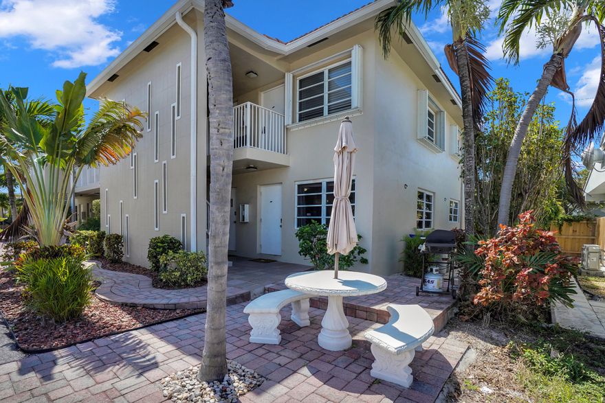 Welcome to this bright and cozy furnished or unfurnished bungalow just steps from Pompanos golden beaches. You'll find tile floors throughout, with granite countertops, wood cabinets, and stainless steel appliances. Updated bathroom with a tub/shower combo, and a large bedroom with ample closet space and natural light throughout. This friendly boutique building is tucked away, yet close to all the action with Pompano's newest restaurants and activities just down the street. Laundry facilities on site, one parking space included but can park tandem, small pets welcome, corner unit, and easy to show! Furnished with the basic necessities, this is very clean unit!