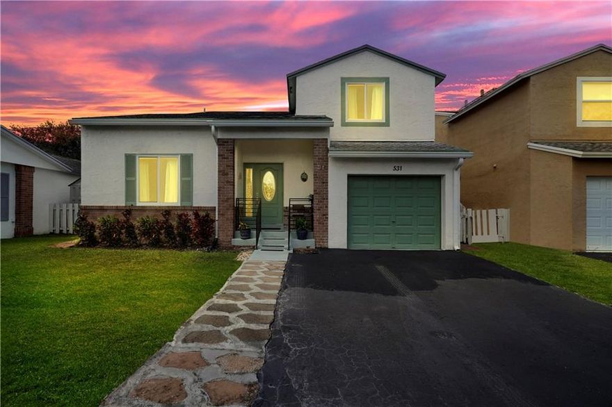 Welcome to Shenandoah; this quaint neighborhood community with short distance to public schools, Sawgrass Mills, Hard Rock Casino, & close to all major highways. This beautifully maintained 3 bedroom | 2 ½ bathroom single-family home has it all! Updated open concept kitchen (4 years ago) w/ large Corian island, custom cabinetry, & SS appliances. All (3) bathrooms were just remodeled (Dec. 2021) with gorgeous quartz & porcelain tile showers. Roof was replaced in 2009 + (4) year old HVAC w/ air scrubber that adds oxygen, removes pollution & mold spores. Hot water tank is (6) months old. All (grade A withstanding a CAT 5) (4 years old) hurricane impact windows, doors, and 1 car garage door & a "bonus" air conditioned garage w/ washer|dryer. Under valued and won't last at this price! g