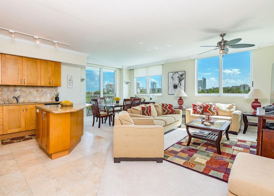The term ''great location'' is oftentimes exaggerated...Duo Condo truly lives up to the saying:
 Walking distance to the Ocean, restaurants, shopping center and house of worship; minutes drive to Gulfstream Casino or Aventura Mall to name a few..
This  spacious 3/2 corner overlooks  the golf course and lake from all  windows, generating plenty of natural light. Full laundry room with storage space, kitchen has dual sinks and granite counters, impact windows, wrap around balcony, large bedrooms with plenty of closets, all reflect luxury and comfort... Gated community, heated pool with hot-tub, billiard, basketball, jog, tennis court, fitness center, community room, library,
reception desk, bike storage, 1 garage parking spot, free valet parking for second resident only. Condo exterior and pool have been recently renovated and assessments paid for.