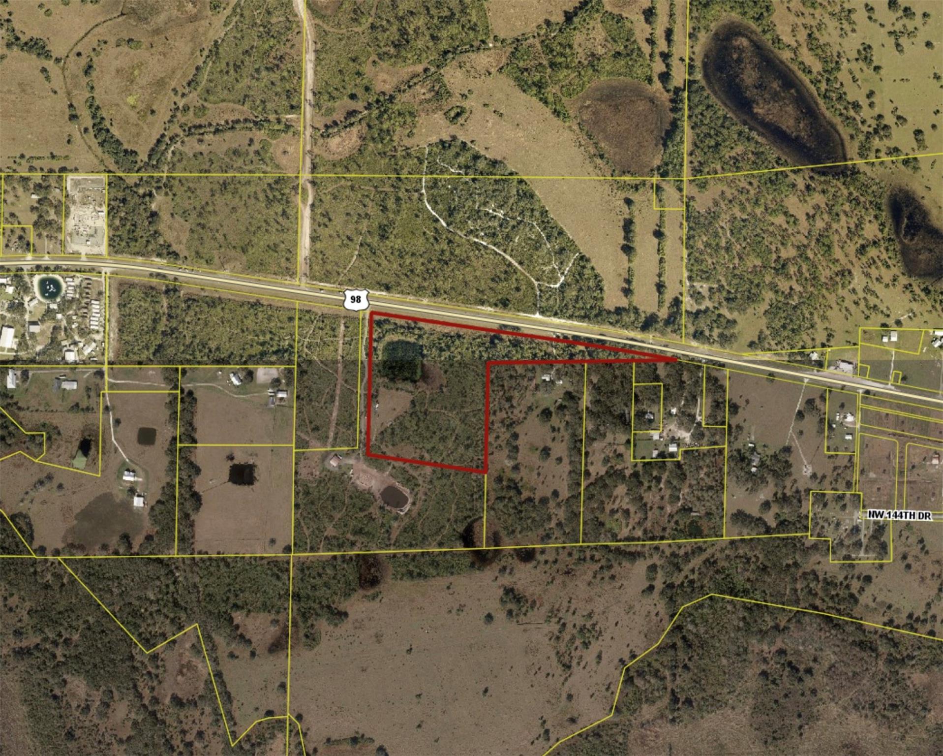 21.77 acres of undeveloped land featuring a mix of scrub oaks and pines. The property includes a small pond at its center lots of potential. While there’s no existing well or power on-site, it's conveniently located off Highway 98, providing easy road access and proximity to utility connections. Ideal for recreation and homestead.