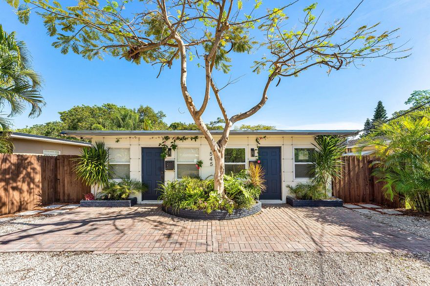 Tastefully remodeled Oakland Park duplex offering the perfect blend of modern comfort and exceptional income potential. This turnkey property features two spacious 1-bedroom, 1-bathroom units, thoughtfully updated with contemporary finishes throughout. Recent upgrades include a brand-new roof, impact windows and doors, and split-system A/C units in each residence for efficient year-round comfort. Each unit showcases stylish European-style wood cabinetry, granite countertops, stainless steel appliances, and the added convenience of an in-unit washer and dryer. The property also offers ample parking with four dedicated spaces.  Ideally located in the thriving city of Oakland Park, just steps from the vibrant Sky Building district, local parks, dining, and entertainment. Positioned across from Wilton Manors and only a short drive to Fort Lauderdale's beautiful beaches, this property presents an outstanding opportunity for investors, seasonal residents, or owner-occupants seeking flexibility in one of South Florida's fastest-growing neighborhoods.