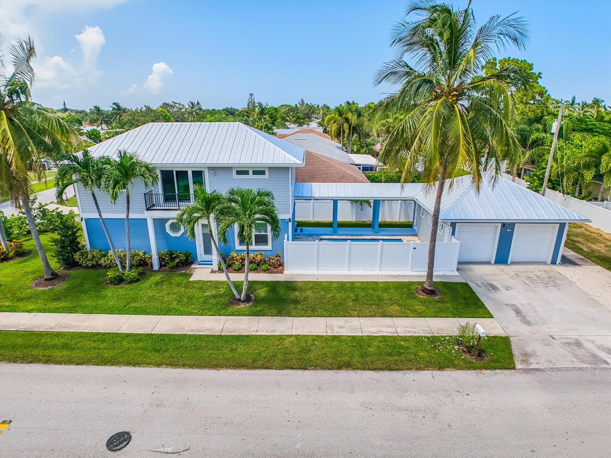 Beautiful Corner Lot, 4 BR - 3 Bath home. Complete renovation of 1st floor and new addition of second floor. Pool is also new. House comes furnished. Two (2) car detached garage. Note ..... use of one garage only included with rental.