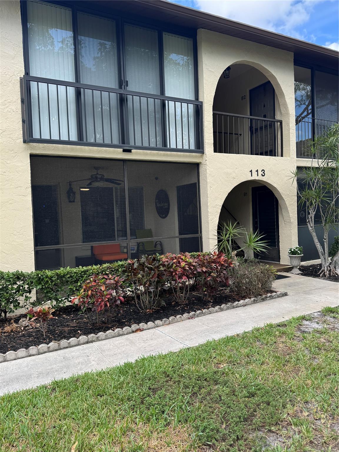 Welcome home to this Condo Unit that Boasts " the pride of ownership". This first-floor condo in a quiet 55+ community, overlooks the courtyard with its enclosed porch to spend endless days and nights enjoying the warmth of Florida. This spacious unit has 2 bedrooms and one- and one-half baths, there is a washer and dryer in the unit along with hurricane impact windows and plenty of storage. The Kitchen has new appliances, lots of counter space and the open floor plan allows for plenty of room to entertain. Don't miss out on this one, nothing to do but move in! Seller is motivated, bring offers!!!