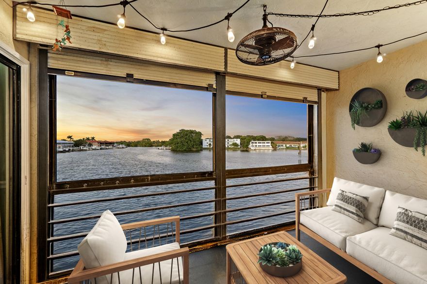 Relaxed, waterfront living in North Palm Beach! Updated 2br/2ba second floor unit with wide water views of the Earman River and direct access to the Intracoastal by boat, kayak or paddle board! Open kitchen with new stainless steel appliances, solid wood cabinetry and granite countertops w/built-in matching desk/work space, luxury vinyl wood flooring and crown molding throughout, w/in unit washer/dryer! Both bathrooms have been tastefully updated and entire unit freshly painted, ready for quick move in! You will love this hidden gem location at the end of a quiet cul-de-sac, incredible fishing right in your backyard, watch the boats come in from your balcony, unwind in the community pool overlooking the water. Northlake Condos are 5 minutes to the North Palm Beach Country Club & Pool..