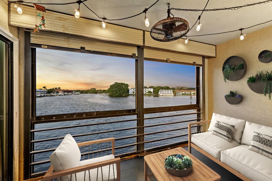 Relaxed, waterfront living in North Palm Beach! Updated 2br/2ba second floor unit with wide water views of the Earman River and direct access to the Intracoastal by boat, kayak or paddle board! Open kitchen with new stainless steel appliances, solid wood cabinetry and granite countertops w/built-in matching desk/work space, luxury vinyl wood flooring and crown molding throughout, w/in unit washer/dryer! Both bathrooms have been tastefully updated and entire unit freshly painted, ready for quick move in! You will love this hidden gem location at the end of a quiet cul-de-sac, incredible fishing right in your backyard, watch the boats come in from your balcony, unwind in the community pool overlooking the water. Northlake Condos are 5 minutes to the North Palm Beach Country Club & Pool..