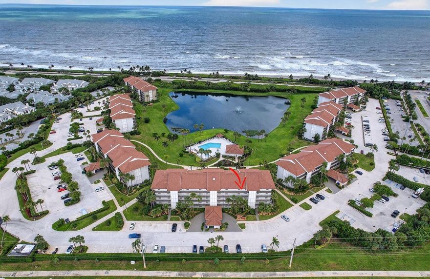 Experience breathtaking views from this exceptional third-floor Bluffs Ocean South condominium, complete with beach access just steps away. This beautiful 2 bedroom, 2 bath condo features stylish bathrooms, and a light, beach-inspired feel throughout. Enjoy rare, unobstructed views of the pool, lake and ocean—no concrete in sight. A versatile bonus room offers endless possibilities for a home office, guest space, or relaxation area. Impact sliding doors provide peace of mind, and all building updates have already been completed; including fresh exterior paint just last week. Located in a gated community, residents enjoy resort-style amenities including a heated pool, pickleball, and tennis courts. Experience the tranquility & convenience of a coastal lifestyle: come make it home at Bluffs
