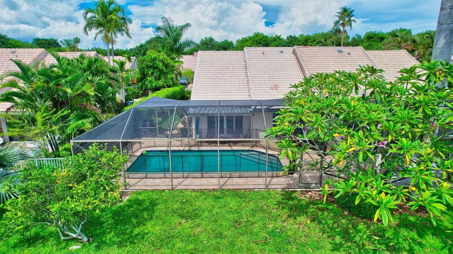 This stunning pool home with lake view in a 24hr man gated community is the perfect place to call home. With its open concept floor plan, high ceilings and ample natural light, this unit is sure to impress. Fully updated kitchen features a large island, stainless steel appliances, soft-close cabinets and a walk-in pantry. Other upgrades include impact windows, ceramic floor tile throughout, LED recess lights, custom made closets and updated master bathroom. One garage space has been converted into a 3rd bedroom adding approximately 200sq ft of comfortable living space, but it can be easily reverted to its original purpose. Step outside and you'll discover a screened pool and a fully fenced yard for privacy. The community offers gym, tennis, pool, and playground. Virtual tour available.