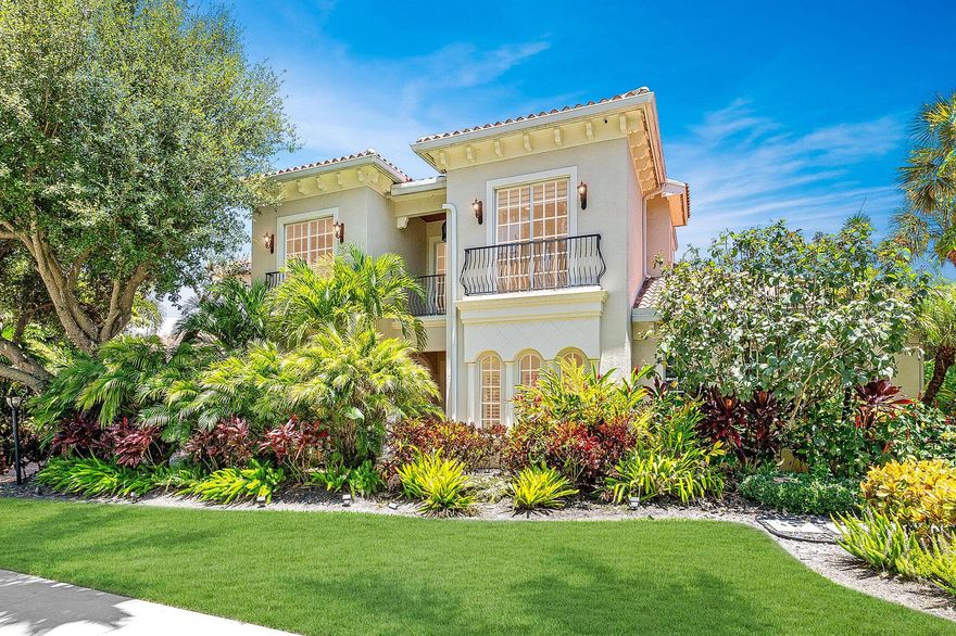 Front and center in one of North Palm Beach's most coveted addresses, this statement estate sits inside the 24/7 North Palm Beach Police-monitored gates of Nativa, a private enclave of just 14 custom residences. Perfectly positioned in the heart of it all, you're minutes to hundreds of dining options in Palm Beach Gardens, with easy cut-through access on Lighthouse Drive to the beaches of Juno and Singer Island, and only steps from the North Palm Beach Recreation Center. This home delivers the rare combination of prime location, unmatched security, and true resort-style living.Offering over 4,000 square feet of CBS-built luxury, the home features 4 bedrooms (including a ground-floor primary suite), 5.5 bathrooms, a dedicated office/den--->