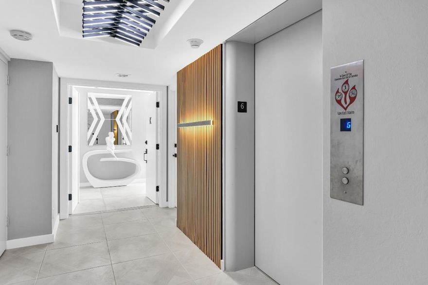 The crown-jewel ''K'' stack delivers breathtaking, unobstructed ocean views along the pristine Boca Raton shoreline. Just completed, this 6th floor residence has undergone a complete, top-to-bottom remodel, resulting in a gorgeous, modern coastal aesthetic throughout. Offering 3 bedrooms and 2.5 bathrooms in a desirable split-bedroom layout, the unit is thoughtfully designed to showcase panoramic ocean views from every room.The oceanfront primary suite is perfectly positioned directly on the water, while the two additional bedrooms also enjoy north-facing ocean vistas. The spa-inspired primary bathroom features dual vanities, a separate shower, and a soaking tub with a picture window framing stunning south-facing ocean views. The open-concept kitchen is beautifully appointed with quartz countertops and top-of-the-line appliances, including a Sub-Zero wine cooler, Sub-Zero refrigerator with custom paneling, Wolf cooktop, and Wolf double ovens (steamer and convection), seamlessly blending luxury and functionality. The living area is anchored by a custom built-in TV center accented with acoustic slat wood paneling.

Notable features include a semi-private elevator lobby, floor-to-ceiling windows in the main living areas, smooth ceilings throughout, built in soffits with lighting throughout, Extra large - format tile flooring, electric blinds in the primary suite, hurricane-impact windows and sliding doors, a generous wraparound balcony, and a spacious laundry room. This is a truly one-of-a-kind, move-in-ready oceanfront residence offering extraordinary views and effortless coastal living.

The Whitehall building has undergone a complete transformation and is ideally located between the Boca Inlet and the Deerfield Pier on one of the widest stretches of sandy beach in the area, offering private beach access. Resort-style amenities include an expansive oceanfront pool and patio area with a heated saline pool, hot tub, beach cabana bathrooms, covered seating areas, ample sunbathing space, three large BBQ grills, and a dedicated chess/checker area. Residents also enjoy a state-of-the-art fitness center and an elegant clubroom with a fully equipped kitchen.

All common areas and residences feature hurricane-impact windows and doors. The building offers a semi-private elevator landing with only two units per floor, 24/7 front desk staff and security, onsite management, and a secured parking garage with storage lockers, private bike storage, and an optional car wash service. Oceanfront living at its finest.