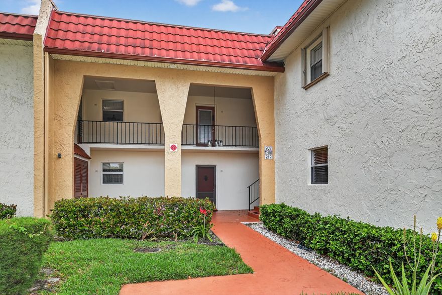 Beautifully renovated 1- bedroom, 1-bath condo located in a  desirable 55+ community! This move-in ready condo features thoughtful upgrades throughout, including a fully updated interior, new A/C system, new hot water heater, new ceiling fans, new washer and dryer and fully updated kitchen and  bathroom. Designed with comfort and accessibility in mind, the property offers a ramp at the front entry and  grab bars in the shower. Ideally situated near Palm Beach International Airport, shopping, dining, and major highways-perfect for convenience and easy living. Just bring your bags!