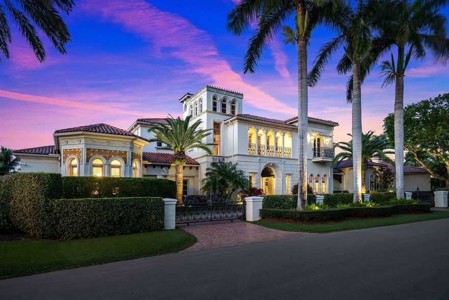 An extraordinary opportunity to own nearly an acre of prime golf course frontage in RPYCC, boasting an impressive 189 feet along the 9th and 18th fairways. 1869 Sabal Palm Drive is a distinguished five-bedroom estate designed for those who appreciate grand-scale living and resort-style amenities. A private, gated motor court welcomes you to this expansive residence, where refined interiors and exceptional outdoor spaces create an unparalleled lifestyle.