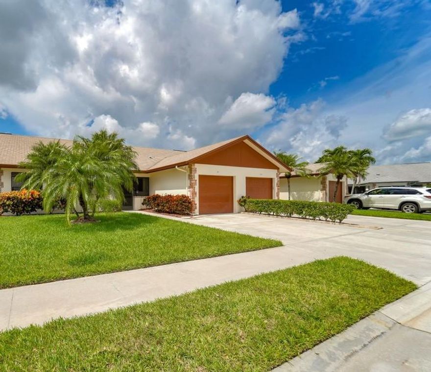 This wonderful single level villa is located in the Indian Creek community of Jupiter.   The easy to care for home features 2 bedrooms, 2 baths, and a 1 car garage.  The kitchen is updated with ALL NEW APPLIANCES, wood cabinets, granite counters, and is freshly painted for you.  The open floor plan has vaulted ceilings.  HOA fees include cable, lawn care, and maintenance on the exterior and roof.   Having an elongated garage will add to your storage area.  Ideally located this community is adjacent to Abacoa, and here you are within a few miles to local shopping, the beach, and I-95.  Outside your door you'll find miles of walking and bike paths, golf, tennis, and you will be only a few minutes from the beach.  Pet friendly....(more). Pet friendly - large dog ok or 2 small dogs with combined weight of 40 pounds is ok.  Well managed HOA with more information at http://www.montereyvillas.org/.   Updates permitted along the way for your review with Town of Jupiter.   2015 AC / 2003 Garage Door / 2005 Roof / 2020 Kitchen Appliances / 2020 Dryer.  Back patio was enclosed offering 160 additional living sq feet not shown on tax rolls.  

Accordion shutters and shutter box for the kitchen window for your all around protection.   

Residents of Indian Creek can join the swim club.  It is optional - $500 initial payment and $50 / quarter thereafter.   Questions call  Michael 561-818-4847.