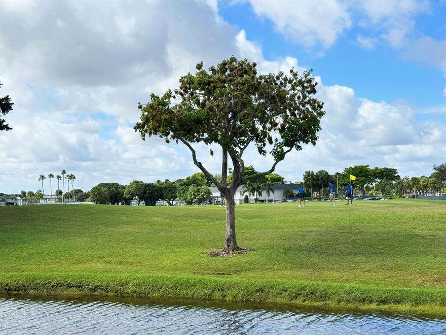 Welcome to your new home on the golf course! This first-floor true corner, tile throughout 1 bedroom 1.5 bath condo faces multiple water features, and views stretch from the green of hole 1 to the tee boxes & fairway of hole 2 of the Executive Golf Course. Take advantage of the famous Kings Point amenities as well, as this condo comes with unlimited access to 3 renovated clubhouses, 2 different golf courses, tennis & pickleball, a 1,400 seat theater, 2 restaurants, 8 pools, and a courtesy shuttle service. Great location in the middle of Delray Beach close to shopping, downtown, the beach, and many parks & nature areas.