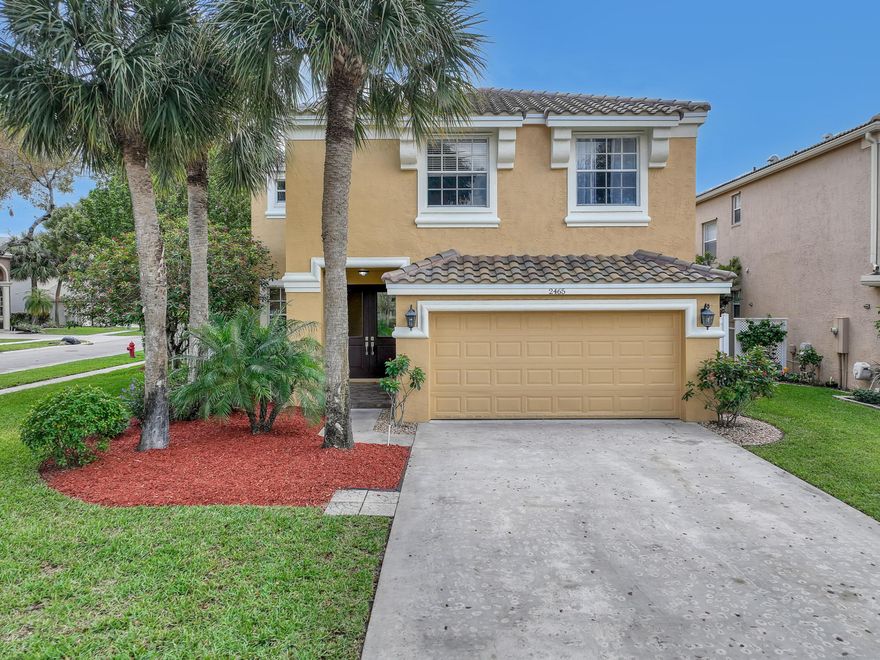 Must see 5 bdrm, 2-1/2 bath, 2 car-garage, corner lot home in Ashford, in the sought after Madison Green community. Home offers 2025 roof, 2024 a/c compressor, 2025 storm front door, 2023 water heater & newer appliances & washer/dryer . With remodeled bathrooms, updated kitchen, laminate wood floors upstairs and Porcelain tile down, this home is ready for you to make it your own! Bright & spacious open-concept 1st floor providing a great entertaining layout with living, dining, family rooms & breakfast area. Large kitchen has island, tons of cabinets & pantry. Large primary bdrm has double door entry & enough room for sitting area. All bedrooms upstairs. Enjoy your screened patio & fully fenced yard. Madison Green has clubhouse, fitness center, resort-style pool, kids splash pad, tennis and basketball courts + Golf Club offers pro shop, restaurant & bar (no equity membership required) . All while located within minutes to shops, restaurants, top hospitals, highways & WPB Int'l airport. Not to mention nearby Wellington Aquatics Center & Equestrian festivities Plus beaches & downtown West Palm.