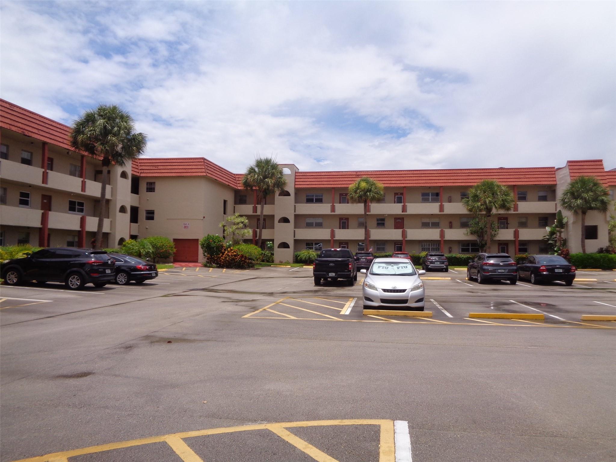 55+. Ideal property to customize to your personal preferences. Great opportunity to grab a unit in a great part of the community. Park near the elevator, stairs, mailbox. The condo is near the elevator, stairs, garbage collection, laundry room. Beautiful water view from the main bedroom and enclosed patio. Easy access to shopping, entertainment, dining, medical care, sport stadiums, international airports, world famous beaches and other tourist attractions, easy access to major highways. View it, send a reasonable offer, follow the other procedures, and make it yours as primary or second home in a short time. Close in 2025, file for homestead exemption if you qualify,
 Condo Assn requirements:
 650 credit score.
 20% downpayment 
 Proof of income, minimum $20,000/yr for 3 the last yrs.