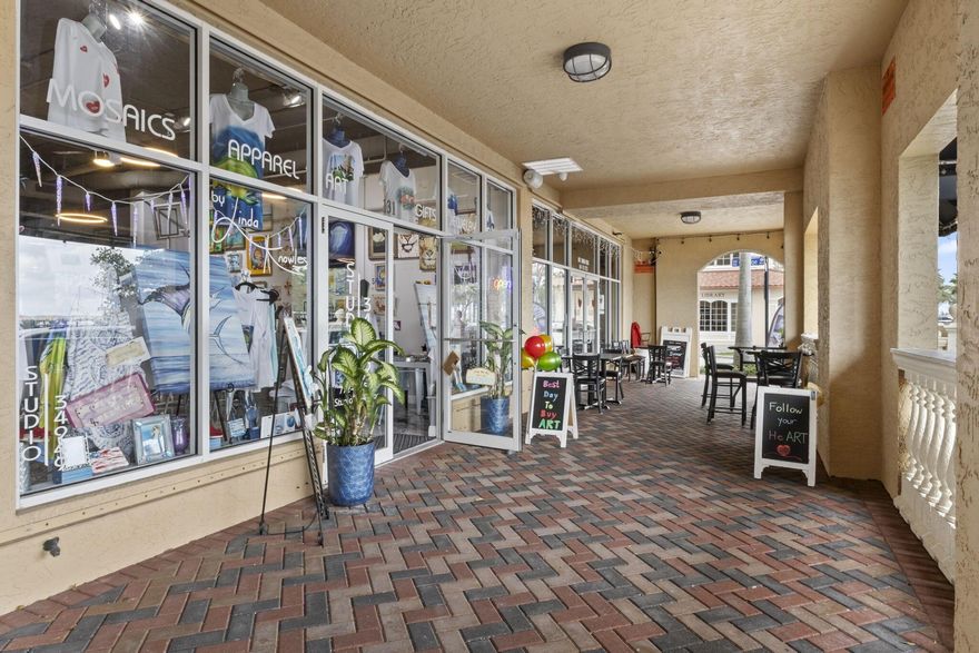 Discover an exceptional opportunity to establish your business in this prime waterfront retail space located in the heart of downtown Fort Pierce's Renaissance building.  With breathtaking views and high foot traffic, this property is perfect for restaurants, boutiques, or any business looking to attract local and tourist clientele. Blocks away from the Sunrise Theater, marina, and farmer's markets on Wednesdays/ Saturdays. Additional window display on side of the building for advertisement. One designated secure parking space. A true gem in downtown Fort Pierce!
